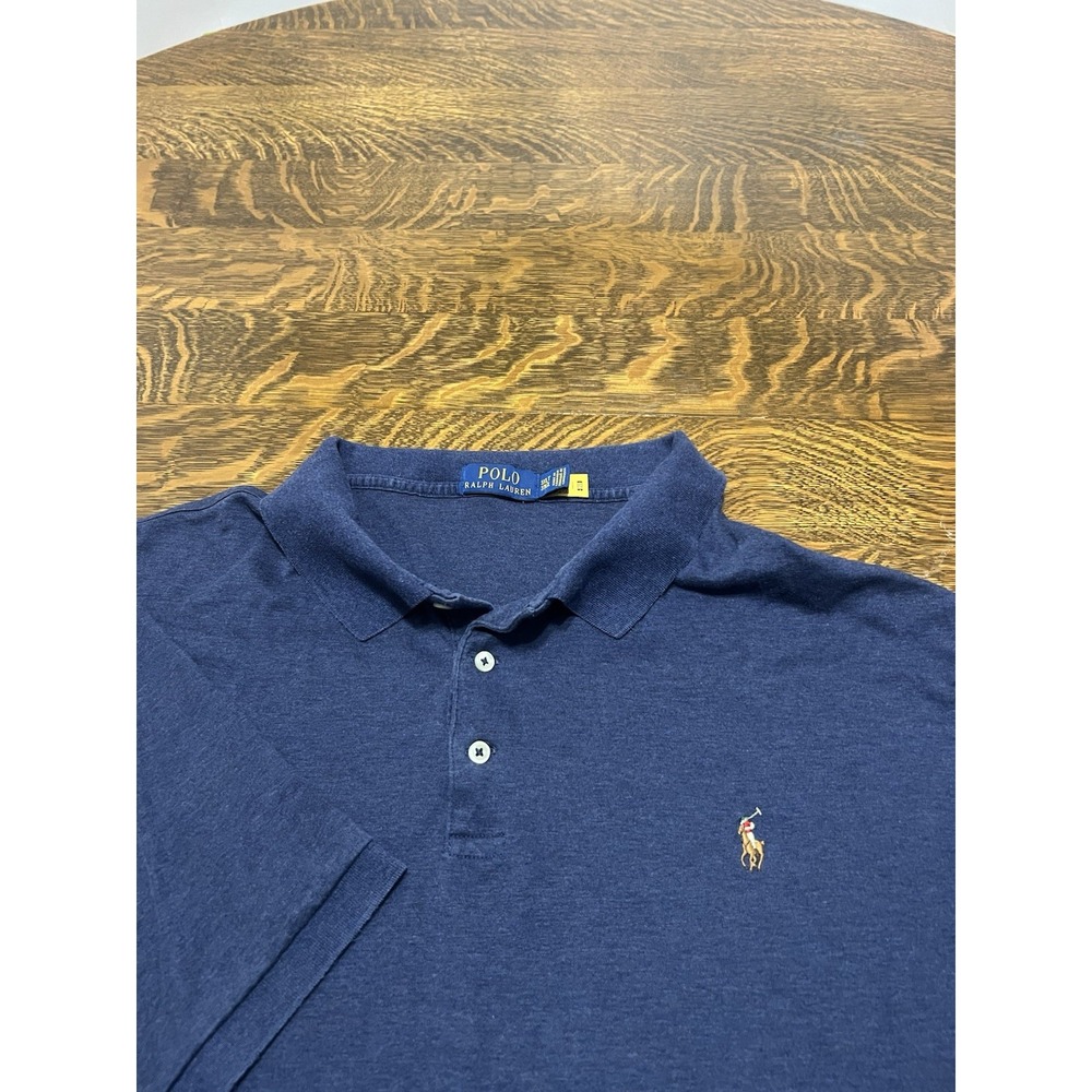 Polo Ralph Lauren Polo Shirt Mens 3XLT Heather Blue Flesh Pony Big Tall
